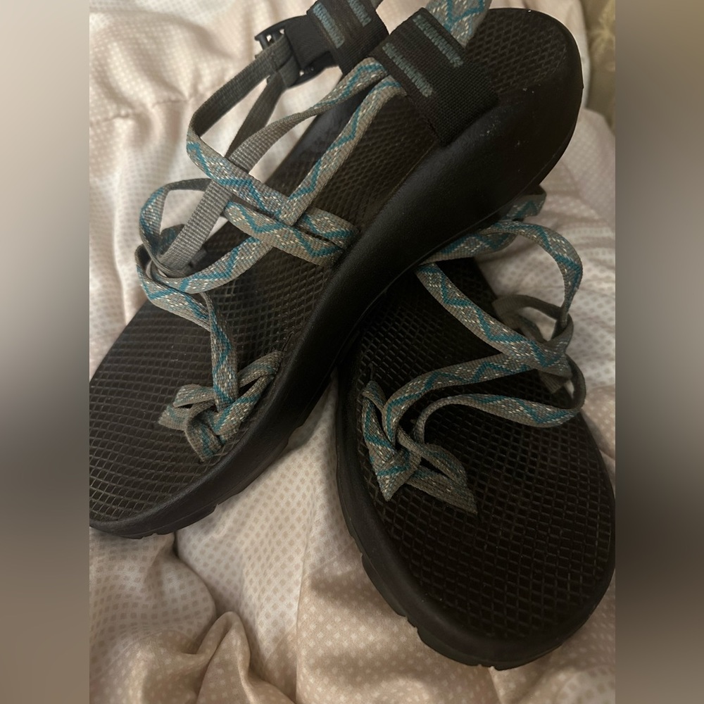 Chaco Black and Teal Sandals